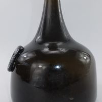 Sealed Black Glass Mallet Wine Bottle Sandford Hall Shropshire