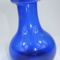 Cobalt Blue Glass Bulb Vase Wonky