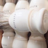 Antique Perfecta Barber Shop Shaving Brush Bone Box Set