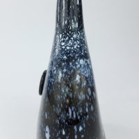 Unique Black Glass Sealed Nailsea Bottle Flask