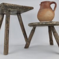 Antique Wood Milking Stool No2