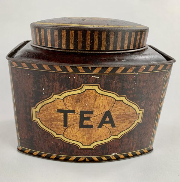 Antique Toleware Tea Tin Caddy