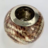 Rare Snakeskin Pottery Match Striker Vesta Match holder