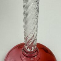 Antique Cranberry Glass Oil Lamp Gladiator Paris