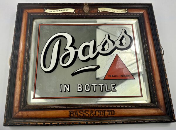 Antique Bass Ales Glass Mirror